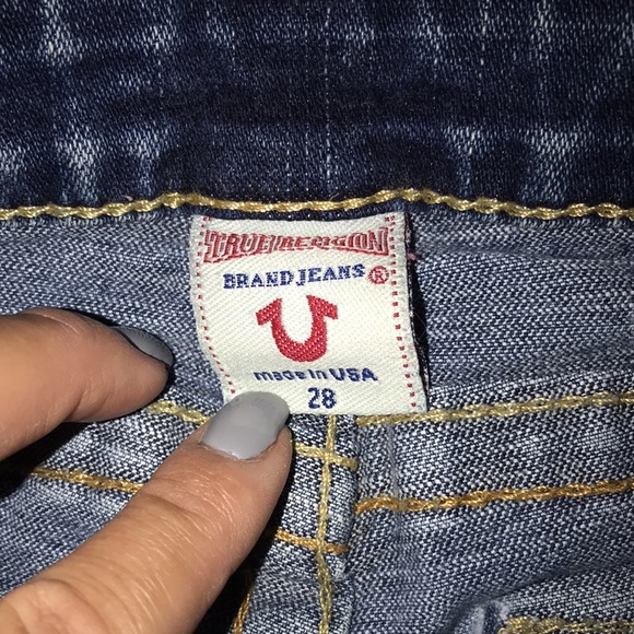 True religion jeans shorts button pockets  zippered size 28 - Picture 14 of 15